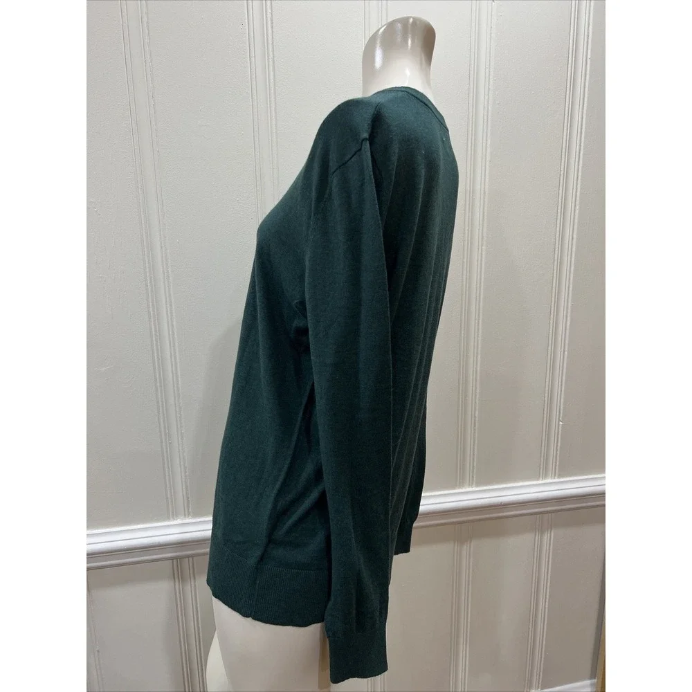 Goodfellow & Co Shirt Mens Med. Green  Long Sleeve V Neck Pullover Sweater